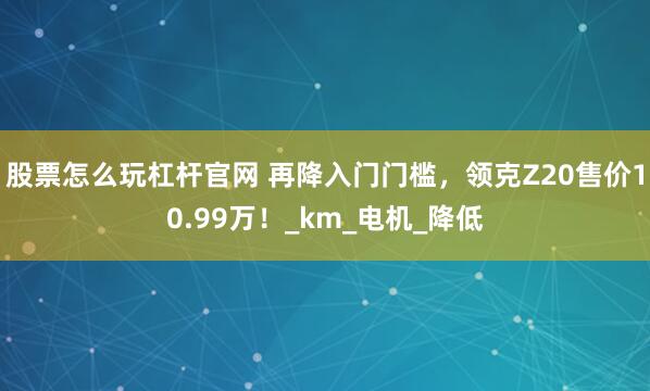 股票怎么玩杠杆官网 再降入门门槛，领克Z20售价10.99万！_km_电机_降低